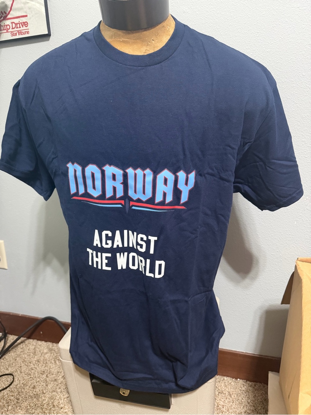 Norway 'Against The World' Navy Graphic T-Shirt NWOT